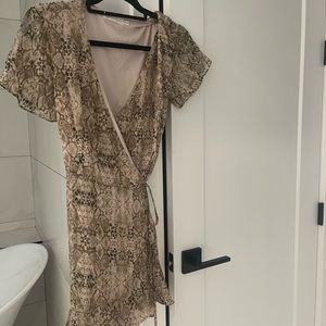 All in Favor leopard wrap dress